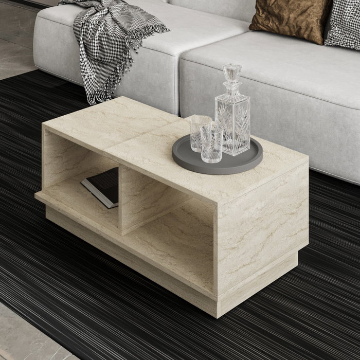 Hanah Home Mesa de Centro Concepto Mármol Travertino
